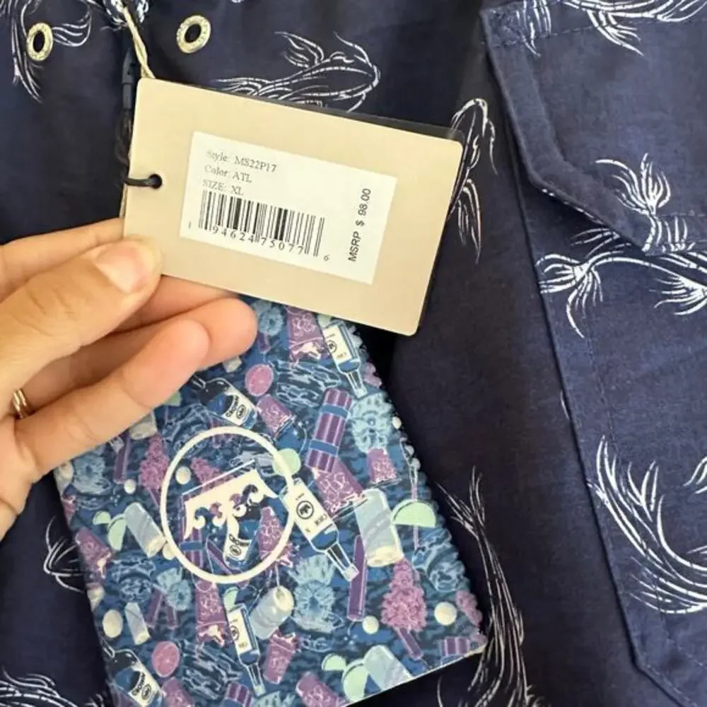 NWT Peter Millar Atlantic Blue Secret Cove Swim Trunks‎ Blue Size XL Coastal
